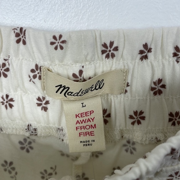 Madewell pajama shorts women bandana flower raw edge drawstring waist size large - Picture 6 of 7